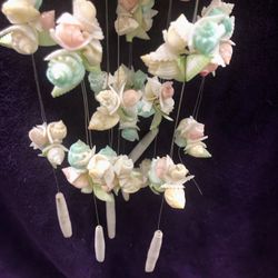 Pink And Blue Shells And Roses Chimes
