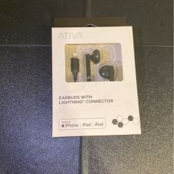 ATIVA Earbuds W/ Lightning Connector 