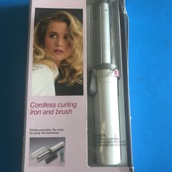 Open box Vintage Braun 4507 Cordless Butane Ceramic Hair Curling Iron and brush