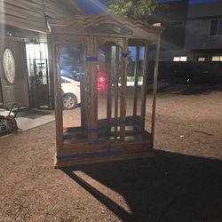Wood And Glass Hutch