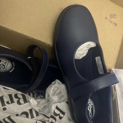 Hush Puppies Lexi Mary Jane Flat,Navy, size 4 Wide Big Kids NEW IN BOX