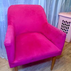 Hot Pink Velvet Accent Chair