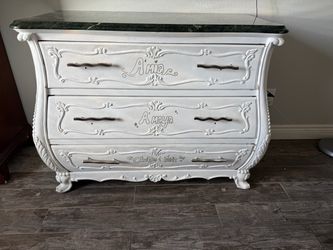 French Rococo Bombe Dresser with Marble Top