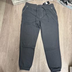 New Authentic True Religion Big T Logo Jogger Pants Grey Steel Color Sizes L-2XL