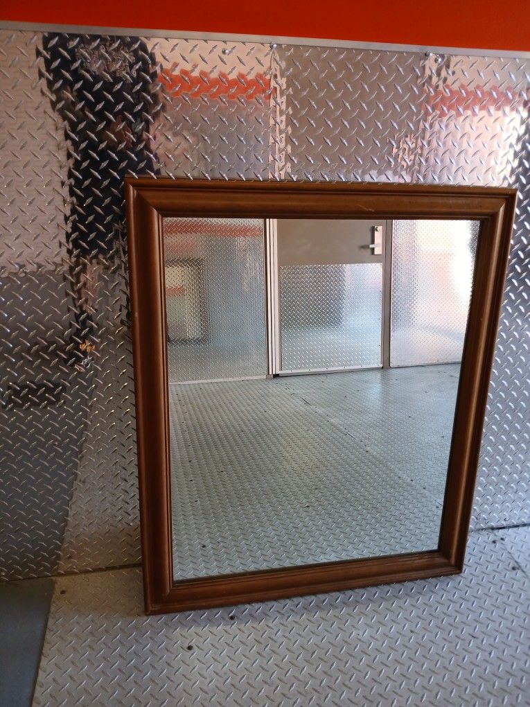 Mirror W/solid Wood Frame 3 1/2ft ×2 1/2ft