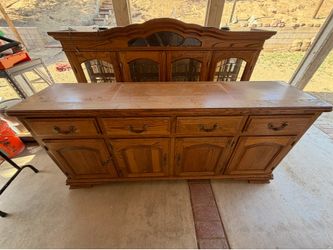 Dining Room buffet table with China hutch