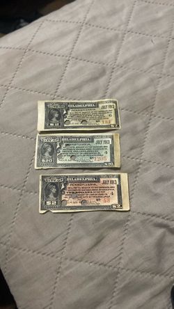 three vintage City of Philadelphia Loan certificates issued in July 1913, with denominations of $2, $20, and $2