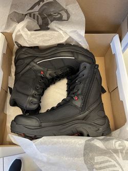 Nuevas Botas De Trabajo De Piel Sin Casquillo Con Cierre Y Cintas Tallas USA 6a11 (corren grande) $75 Precio firme (Dallas 75216) Cash/zelle 