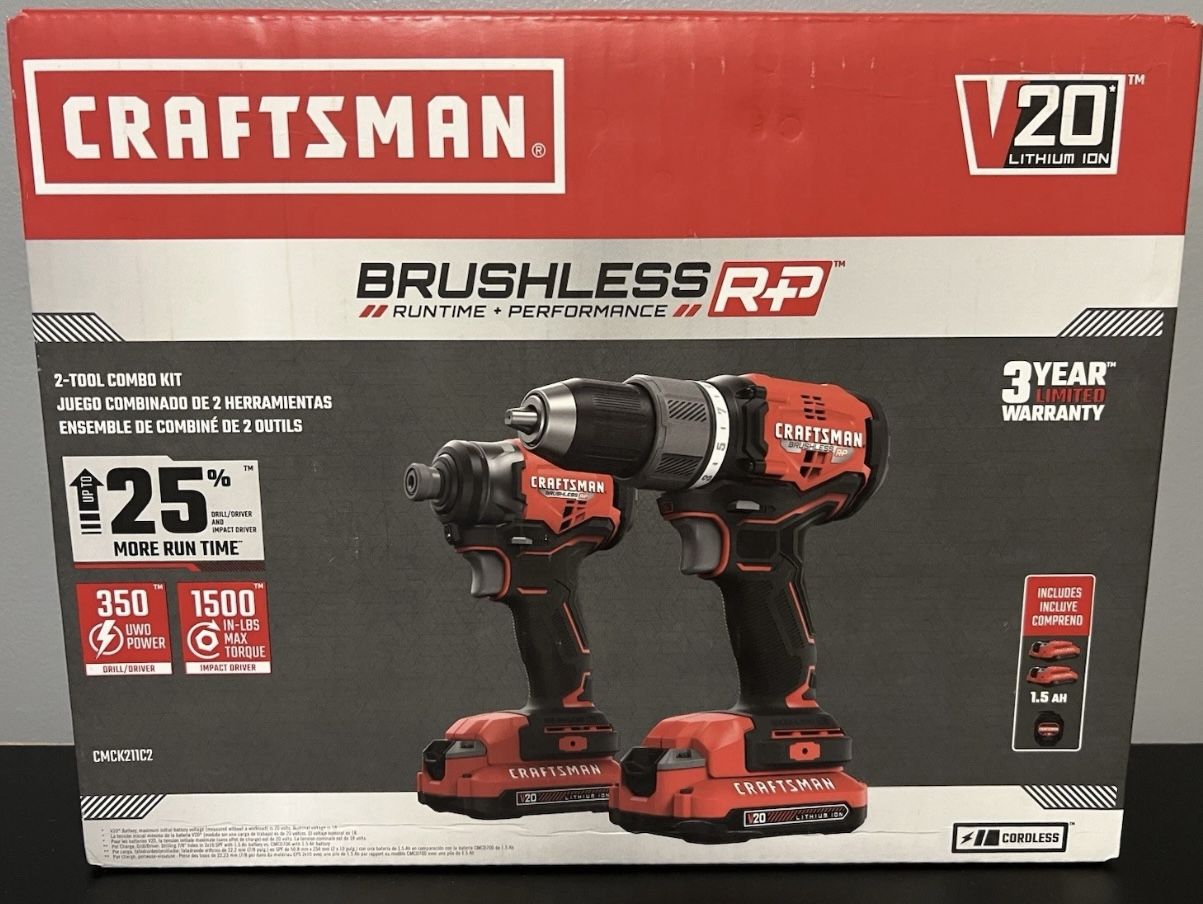 Craftsman Brushless Drill/Driver Combo W/ 2 Batteries And Charger