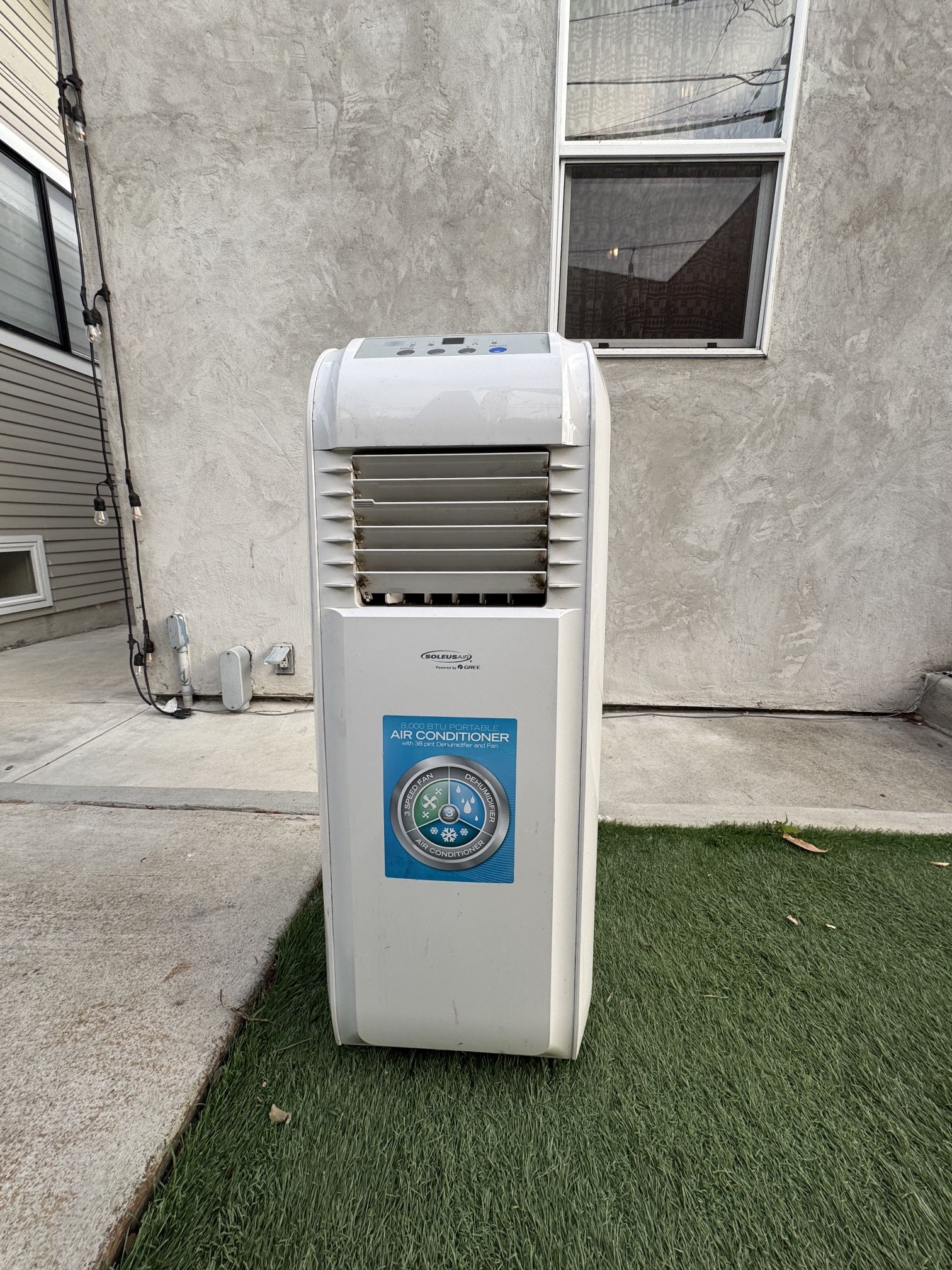 SoleusAir by Gree 8,000 BTU Portable AC – 3‑Speed Fan + 38 Pint Dehumidifier – $199 OBO