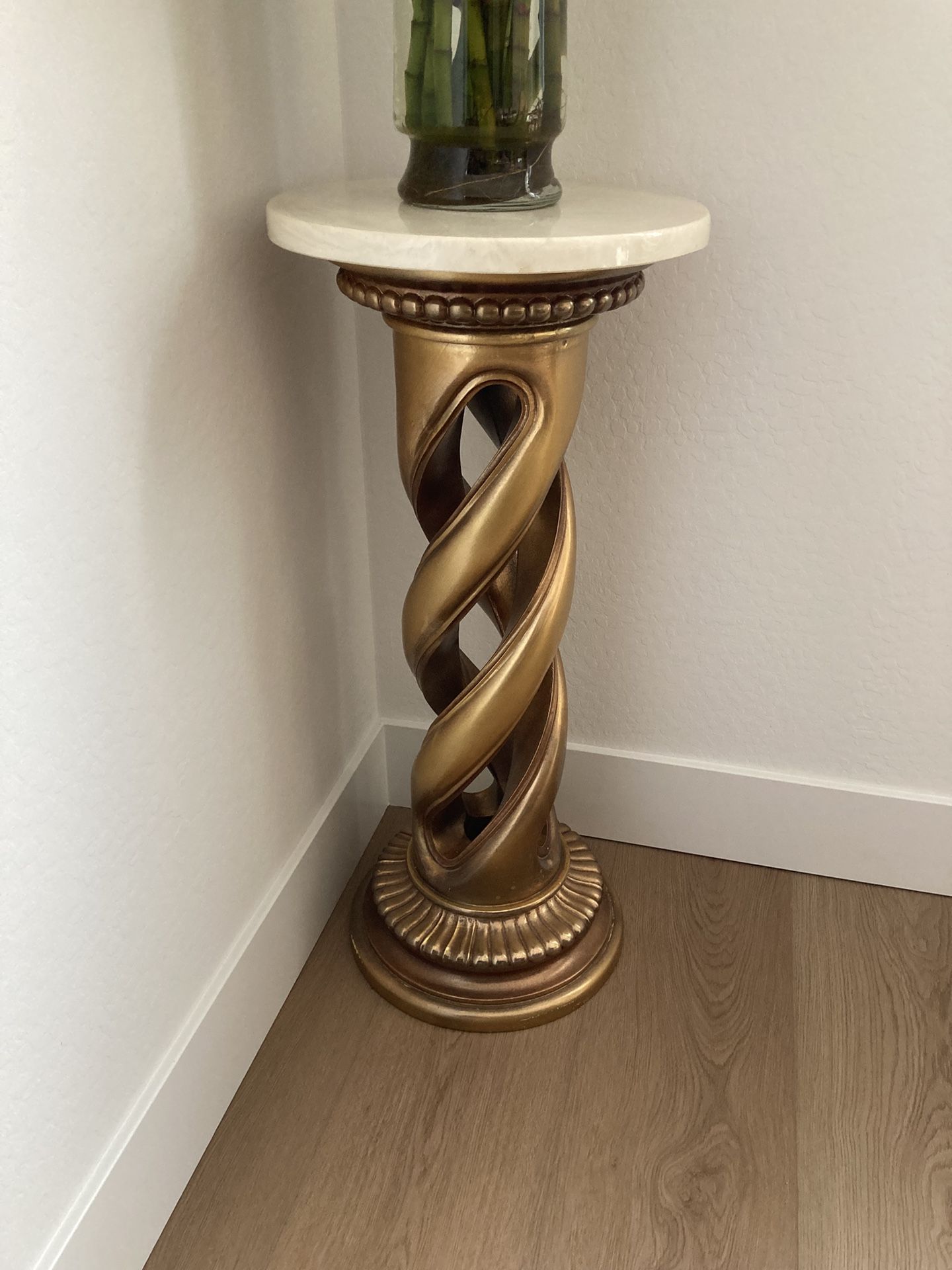 Marble And Wood Painted Stands Antique