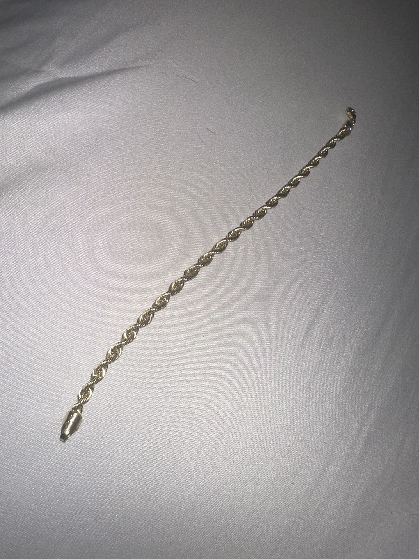 8 inch 14kt Rope Bracelet 