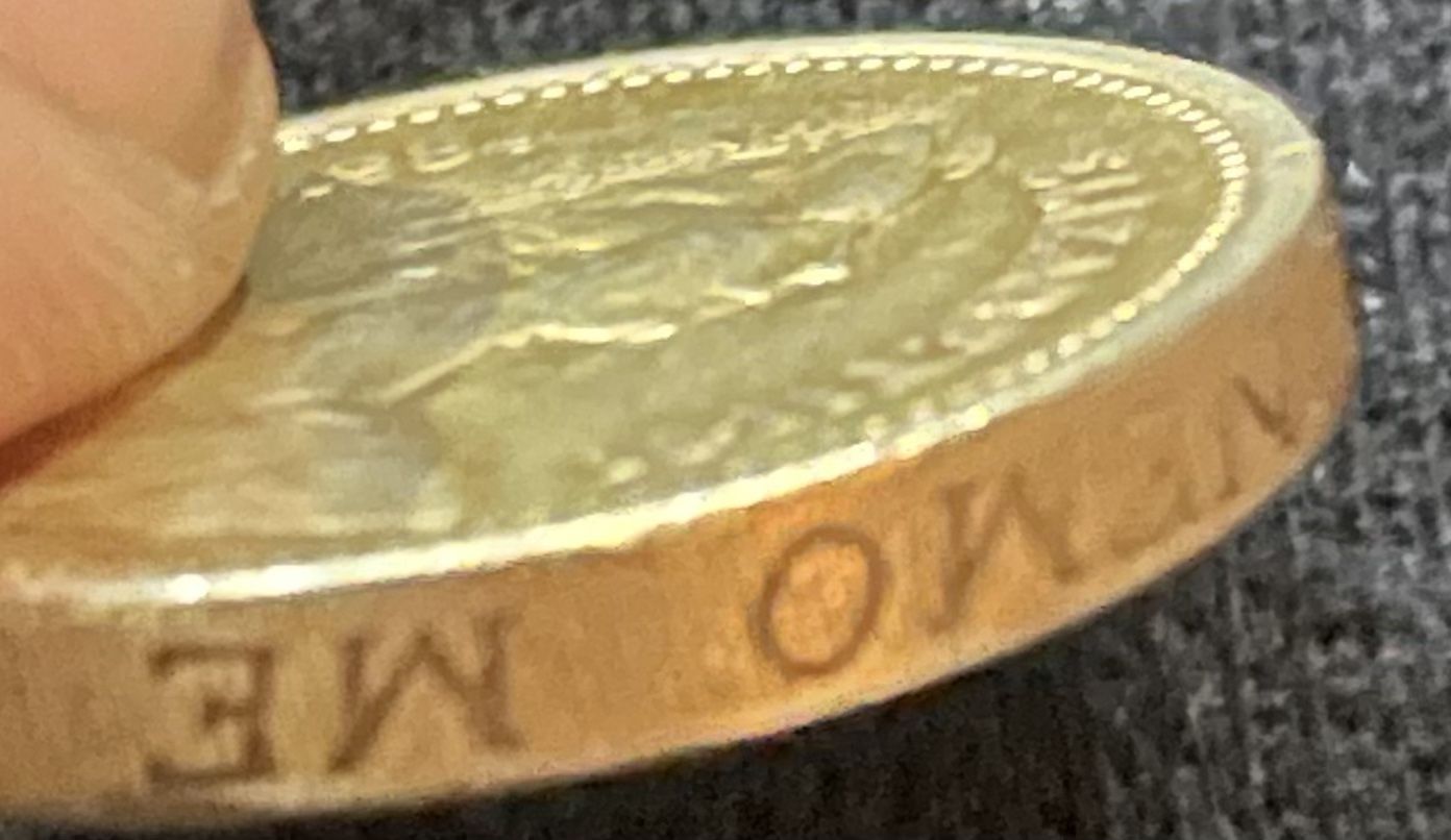 Rare Upside Down Queen Elizabeth 1lb Coin