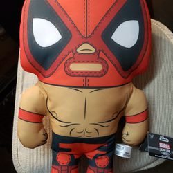 Funko Plushies MARVEL Deadpool Lucha Libre Stuffed POP, New With Tags Big 17"