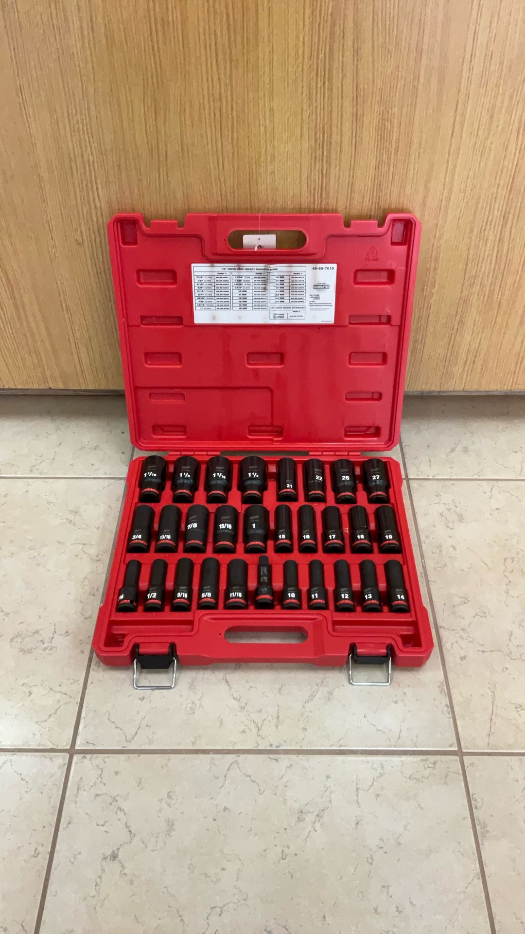 MILWAUKEE 49-66-7016 1/2” DRIVE DEEP IMPACT SOCKETS.