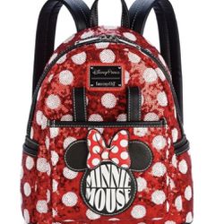 Red Minnie mouse sequin Backpack
