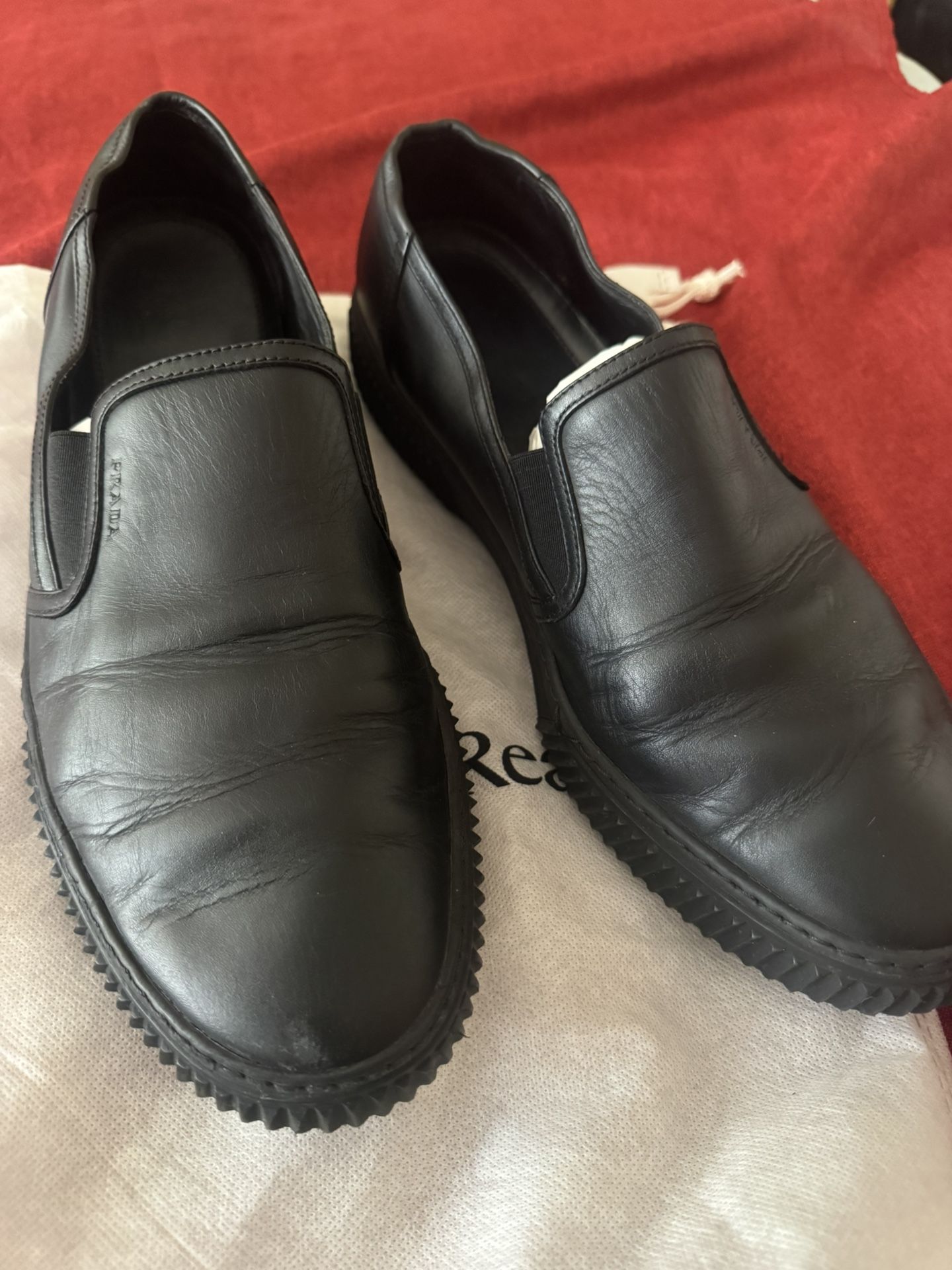 Prada Black Slip On Sneakers