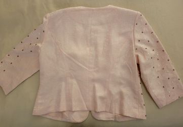 Coldwater Creek Petite Pink Embellished Sequin Floral Dressy Jacket Blazer