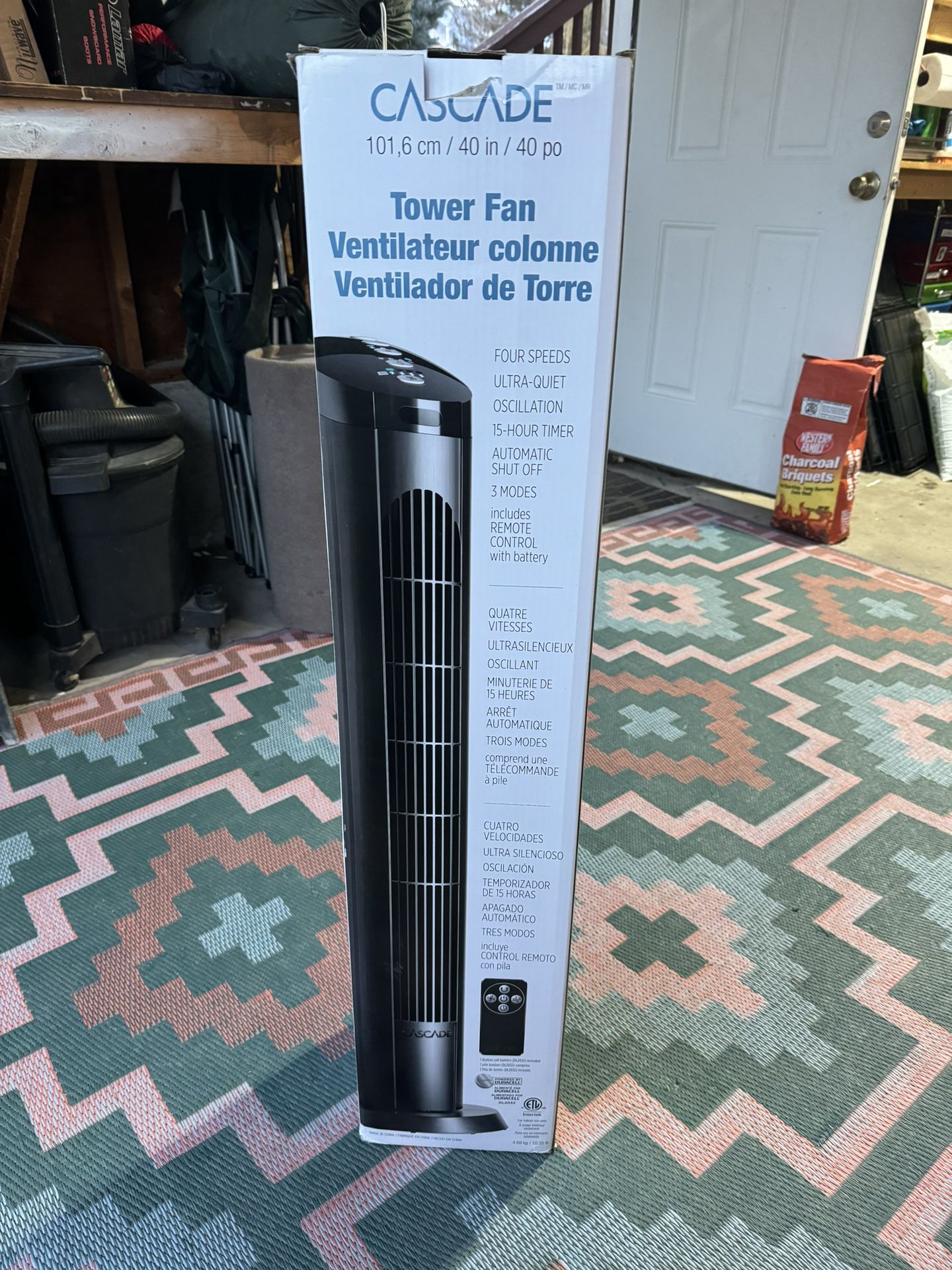 Cascade 4 Speed Oscillating Tower Fan 40 inches