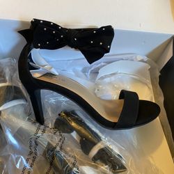 Torrid Size 7.5 Black Bow Ankle Heel New In Box