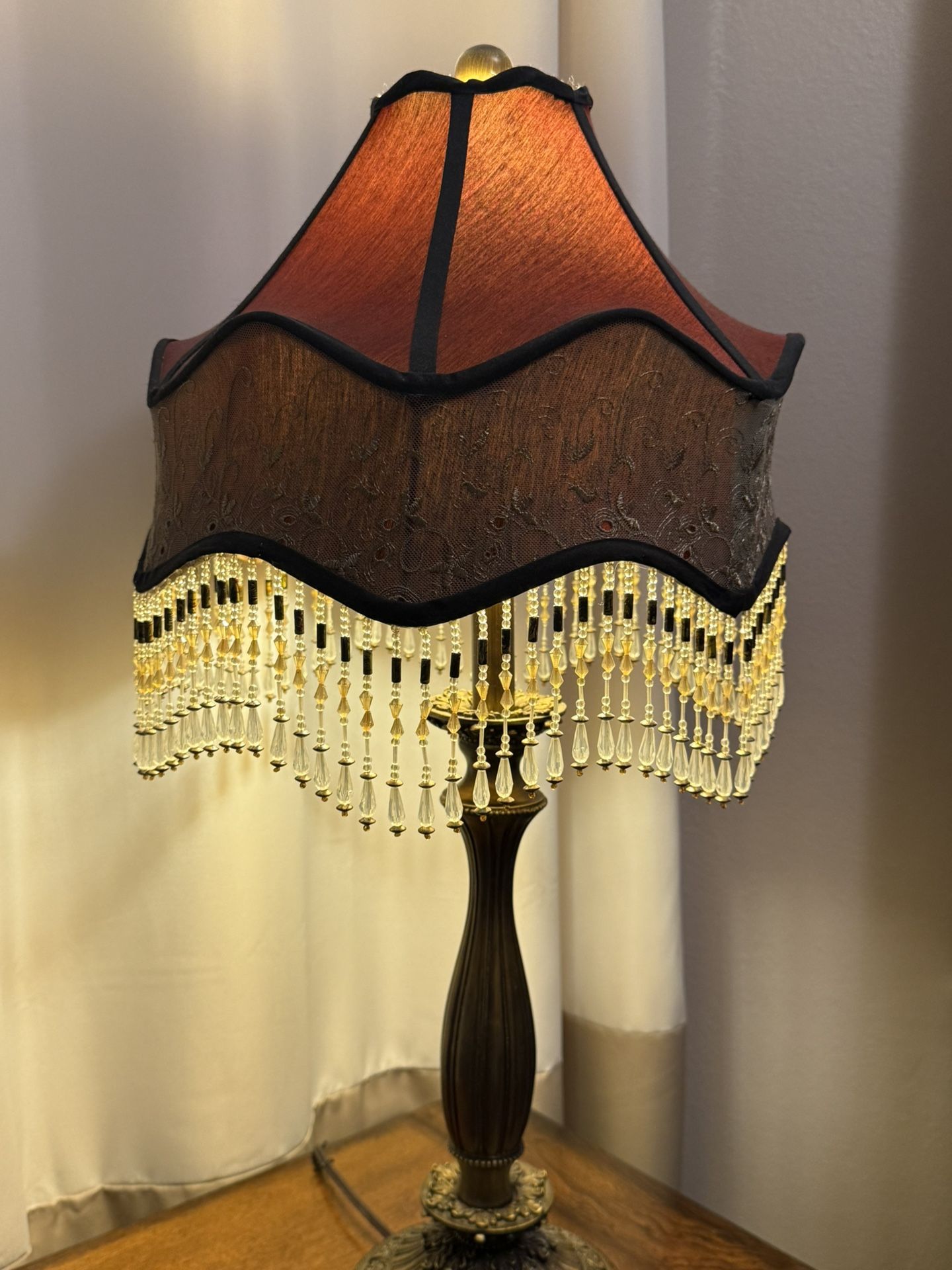 Dale Tiffany Red Vintage Beaded Lamps