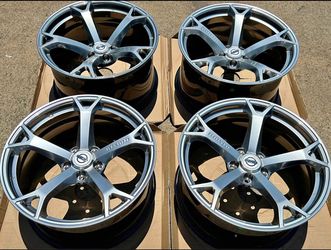 19” Nissan 370z Nismo Style wheels Hyper silver rims 19x9.5 & 19x10.5 BRAND NEW