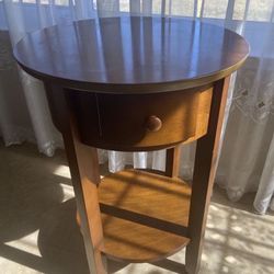 Pottery Barn Round Wood Night Stand