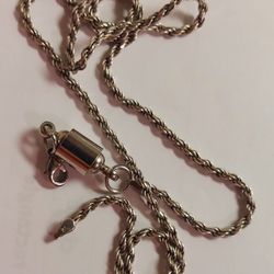 AK Italy 925 Sterling Silver Solid Rope Chain 