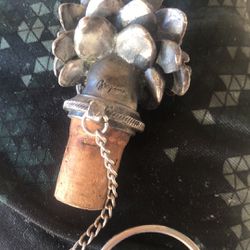 Vintage Pewter Fairy Hand Crafted Wine Cork, 