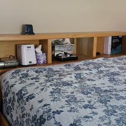 Custom-made solid oak KING  platform bed