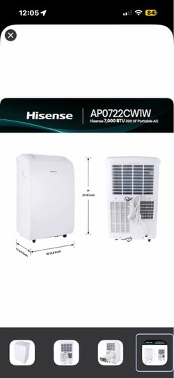 Hisense 7000 BTU portable AC pick up only