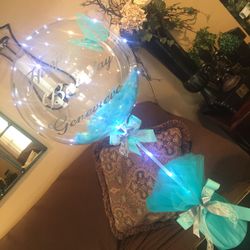 Teal/ gray Birthday Balloon Gift