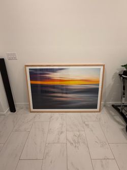 Large photo in wooden frame