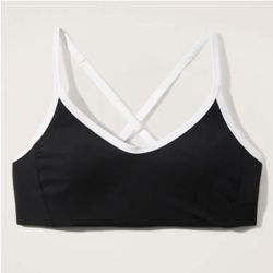 NWT Athleta Seabreeze Bikini Top Medium D-DD Black White