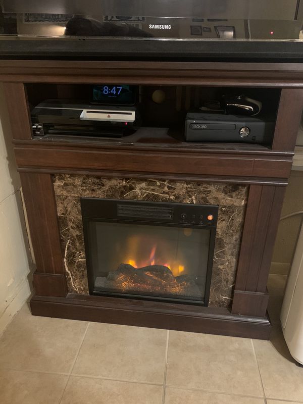 Faux Fireplace Tv Stand and Space Heater for Sale in ...