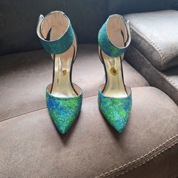 Seahawk Themed Ankle Strap Shoes