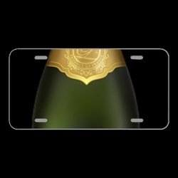 License Plare Novelty Car Front Champagne Bottle Of Champagne Glass