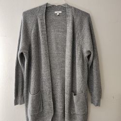 BP Women's Long Sleeve Open Front Knit Cardigan Sweater Size: L Color: Gray 