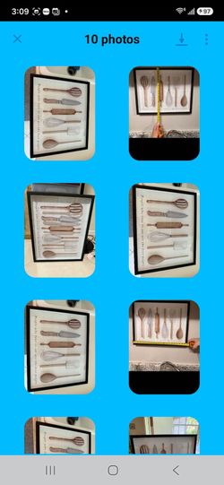 Framed Kitchen Utensils Wall Art Print