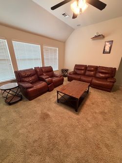 Set of chairs with center table and side stool