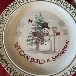 Snowman/Winter Plates Cups Large & Small Bowels 