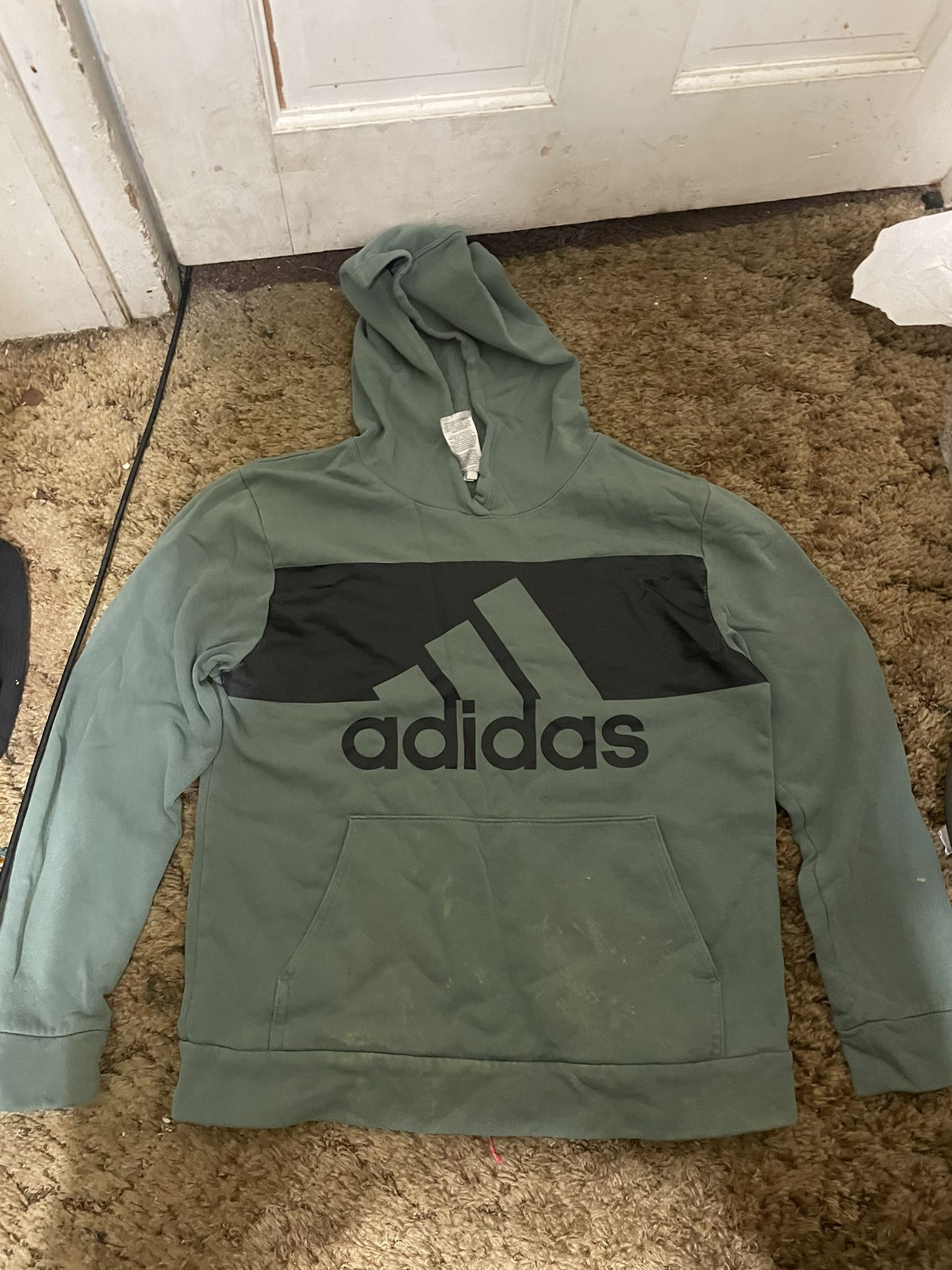 Adidas Boys Blue And Green Sweatshirt
