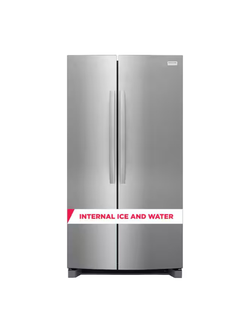 Frigidaire - Gallery 36 in. 26 cu. ft. Standard Depth Side-by-Side Refrigerator in Stainless Steel with Internal Water Dispenser