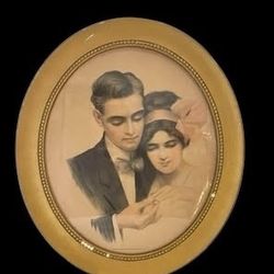 Vintage Wedding Engagement Picture 14.5” x 12.5” (inv15)