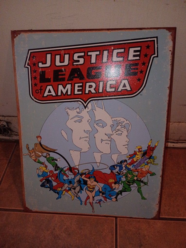 DC Retro Justice League Tin Sign