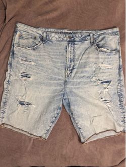 American Eagle Distressed Jorts Size 44 Light Wash Denim Shorts