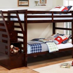 Brand New Twin Twin Staircase Bunkbed With Twin Trundle