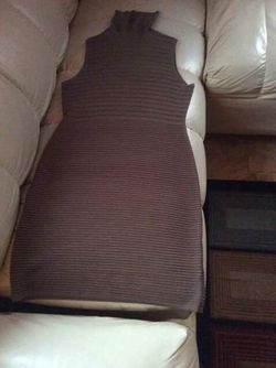 Calvin Klein brown pinstriped sleeveless dress