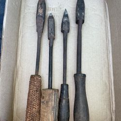 4 Antique Copper Soldering Iron Collectible Tinsmith Blacksmith Vintage Tool Lot