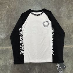 Chrome Hearts Horseshoe Neck Logo Long Sleeve “Black/White” 